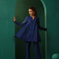 trueBrowns Blue Silk Flared Co-ord Set - Swadesiicart