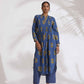 trueBrowns Blue Cotton Print Pleated Kurta Set | Swadesiicart