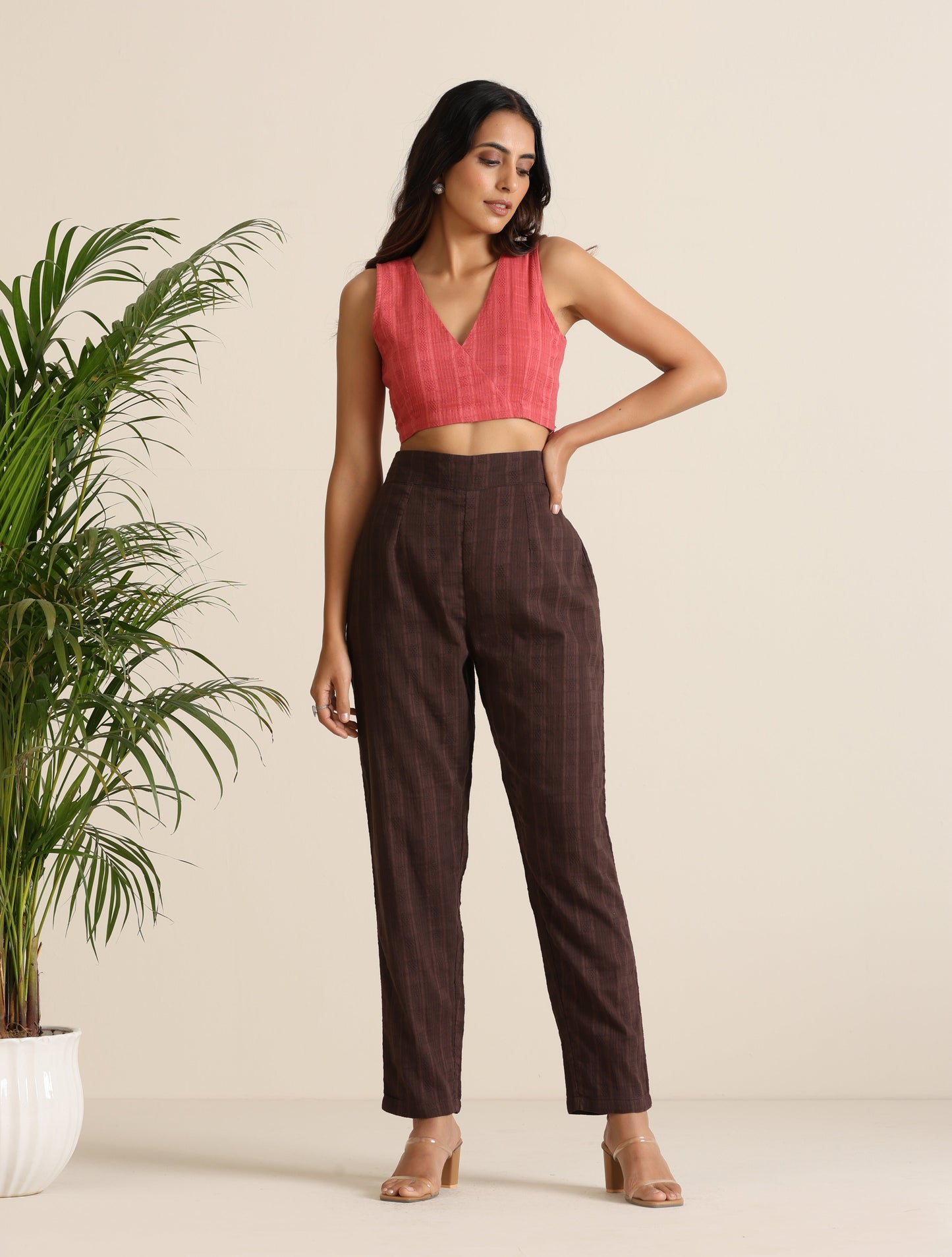 trueBrowns Cola Cotton Dobby Pant Suit Set - Swadesiicart