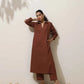 trueBrowns Brown Cotton Linen Kurta Pant Set | Swadesiicart