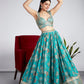 House of Panchhi Sea Green Colour Organza Floral Design Digital Print Lehenga Choli & Dupatta | Swadesiicart