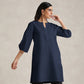trueBrowns Blue Cotton Blend Short Kurta | Swadesiicart