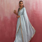 trueBrowns Grey Muslin Silk Saree | Swadesiicart