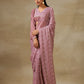 trueBrowns Dark Mauve Bandhani Printed SilkReady to Wear Saree | Swadesiicart
