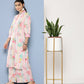 Ahalyaa Women Pink Floral Printed Gotta Patti Kurta with Palazzos | Swadesiicart