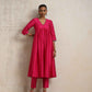 trueBrowns Pink Silk Anarkali Kurta Pant Dupatta Set | Swadesiicart