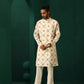 trueBrowns Men's Ivory Rhombus Cotton Kurta | Swadesiicart