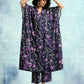 trueBrowns Black Printed Velvet Kaftan Kurta | Swadesiicart
