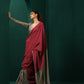 trueBrowns Grey Maroon Silk Ready to Wear Saree | Swadesiicart