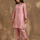 trueBrowns Light Mauve Zig-Zag Printed Silk Co-Ord Set - Swadesiicart