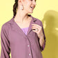 InWeave Women's Mauve Coord Set With Crepe Mauve Crop Top - Swadesiicart