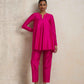 trueBrowns Pink Silk Co-ord Set - Swadesiicart