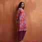 trueBrowns Purple Print Kurta Co-ord Set - Swadesiicart