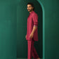 trueBrowns Men's Purple Silk Co-ord Set - Swadesiicart