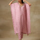 trueBrowns Light Mauve Bandhani Printed Silk Kaftan Kurta Pant Set | Swadesiicart