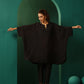 trueBrowns Black Silk Kaftan Pant Set | Swadesiicart