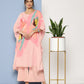 Ahalyaa Women Pink Printed Gotta Patti Kurta with Palazzos | Swadesiicart