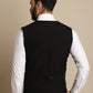 Even Apparels Men's Black Double Breast Waistcoat | Swadesiicart