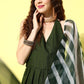 InWeave Women's Green Lace Work Backless Kurta Sharara Set With Lehariya Dupatta - Swadesiicart