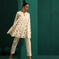 trueBrowns Ivory Multi Color Floral Cotton Flared Co-ord Set - Swadesiicart