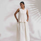 trueBrowns Off-White Cotton Skirt Co-ord Set - Swadesiicart