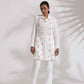 trueBrowns White Cotton Embroidered Kurta Co-ord Set - Swadesiicart