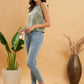InWeave Dull Green Leaf Floral Print W/U Top - Swadesiicart