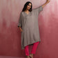 trueBrowns Grey Modal Kimono Kurta Set | Swadesiicart
