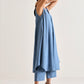 trueBrowns Light Blue Sleeveless Flared Kurta Pant Set | Swadesiicart