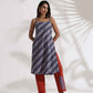 trueBrowns Grey Cotton Print Highslit Kurta Set | Swadesiicart