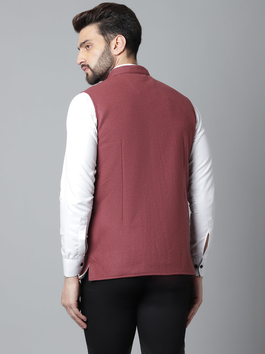Even Apparels Men's Brown Pure Wool Nehru Jacket | Swadesiicart