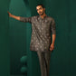 trueBrowns Men's Grey Diamond Viscose Silk Co-ord Set - Swadesiicart