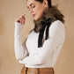 InWeave Women's Beige Print Fur Neckpiece - Swadesiicart