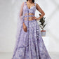 House of Panchhi Lavender Georgette Sequins And Thread Embroidery Lehenga Choli & Dupatta | Swadesiicart