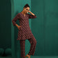trueBrowns Black Diamond Muslin Silk Printed Relaxed Co-ord Set - Swadesiicart