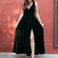 trueBrowns Dark Green Velvet Sleeveless Dress | Swadesiicart