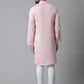 Even Apparels Pink Pure Cotton Kurta With Band Collar | Swadesiicart