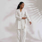 trueBrowns Off-White Cotton Embroidered A-line Co-ord Set - Swadesiicart