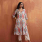 trueBrowns Off White Ikat Print Kurta Set | Swadesiicart