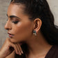 trueBrowns Silver Gold Tone Stud Earrings | Swadesiicart