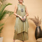 InWeave Women's Olive Lurex Short Pallazo Kurta Set - Swadesiicart
