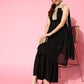 InWeave Women's Black Gota Insert Neckline Sharara Set - Swadesiicart
