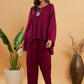 InWeave Women's Jam Wine Solid Boho Full Sleeve Coord Set - Swadesiicart