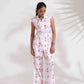 trueBrowns White Cotton Print Tie-up Top & Pants Co-ord Set - Swadesiicart