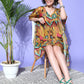 InWeave Women's Mustard Printed Kaftan Dress - Swadesiicart