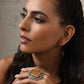 trueBrowns Silver Tone Yellow Stone Ring | Swadesiicart