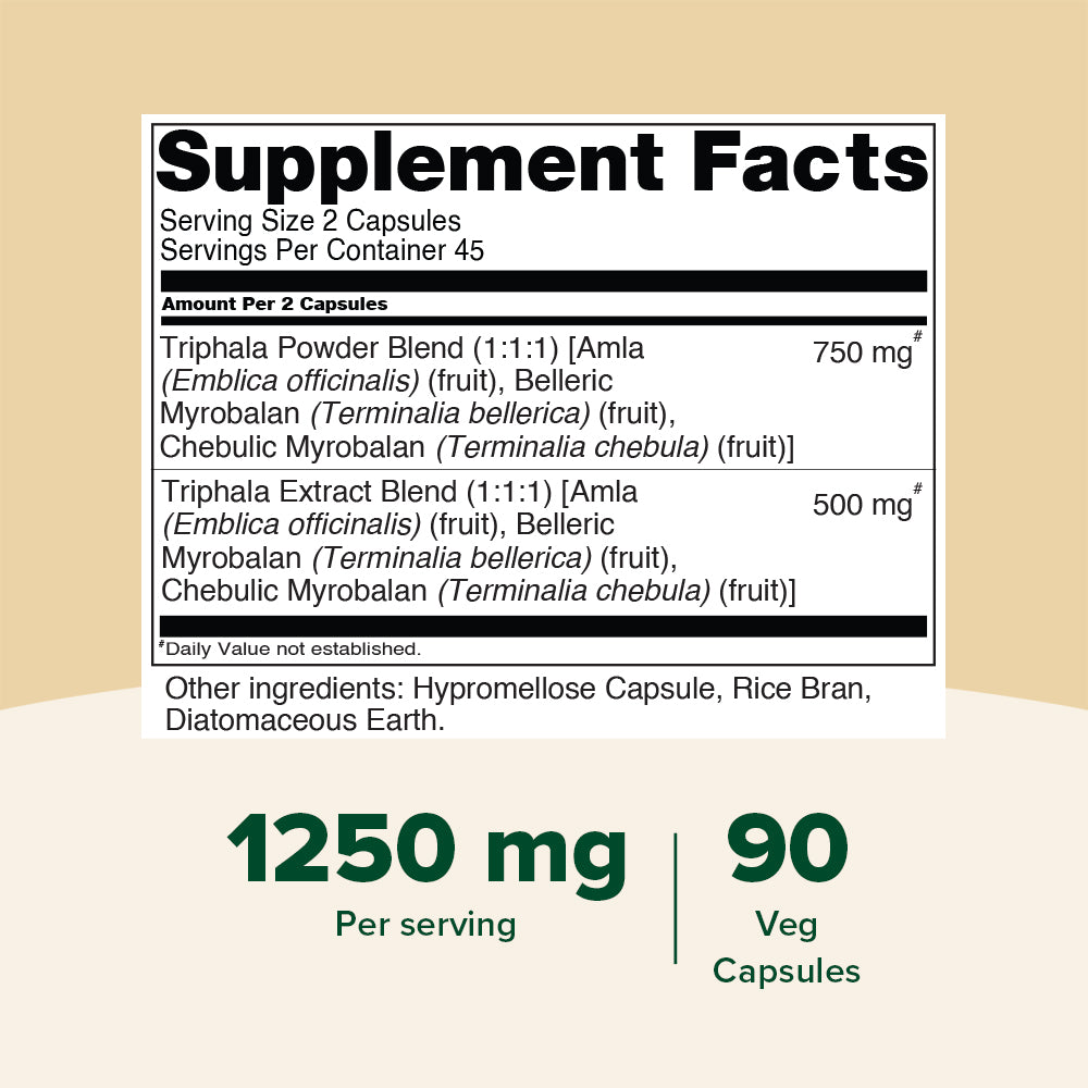 Triphala High Strength with Amla, Bibhitaki, Haritaki Extract