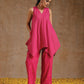 trueBrowns Pink Gold Cotton Handkerchief Co-Ord Set - Swadesiicart