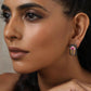 trueBrowns Silver Tone Handpainted Stud Earrings - Swadesiicart