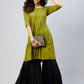InWeave Women's Olive Short Anarkali Kurta - Swadesiicart